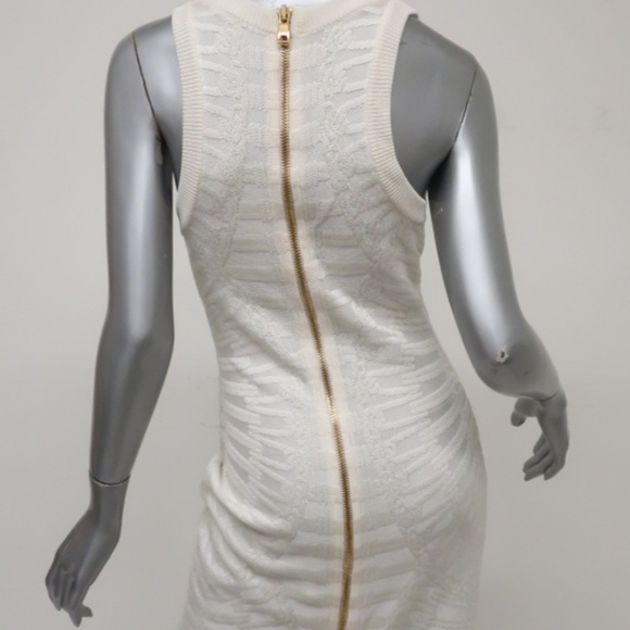 Balmain Dress White Jacquard Knit Size 38 - Picture 6 of 8